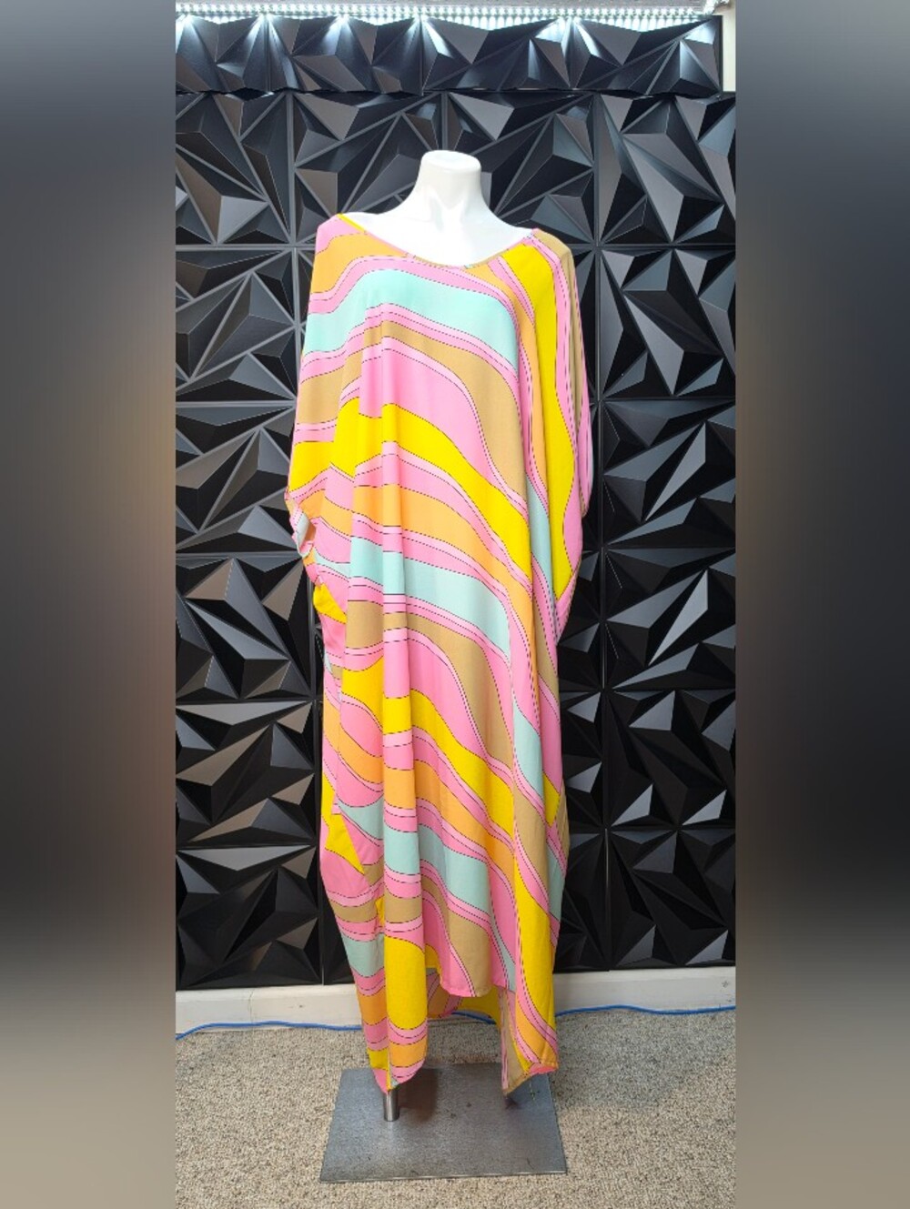 Ashley Stewart Pastel Wave Maxi Dress